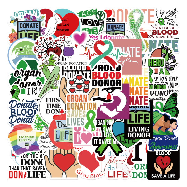 50pcs Donate Life graffiti decorative suitcase notebook waterproof detachable stickers