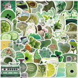 60pcs green small fresh graffiti decorative suitcase notebook waterproof detachable stickers