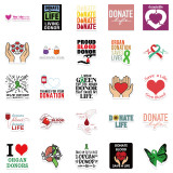 50pcs Donate Life graffiti decorative suitcase notebook waterproof detachable stickers