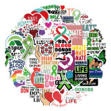 50pcs Donate Life graffiti decorative suitcase notebook waterproof detachable stickers