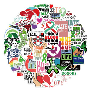 50pcs Donate Life graffiti decorative suitcase notebook waterproof detachable stickers