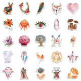 50pcs bohemian graffiti decorative suitcase notebook waterproof detachable stickers