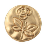 23MM Vintage Flower Embossed Metal Button Mist Gold Tough Flower snap button