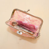 Can put card 4 inch buckle coin purse transparent mesh wallet 20mm snap button jewelry