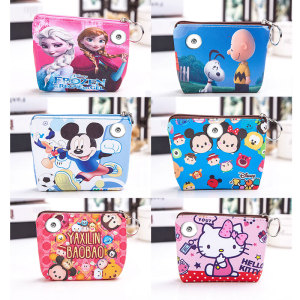 Cartoon coin purse cosmetic storage bag hand waterproof travel wash bag 20mm snap button jewelry
