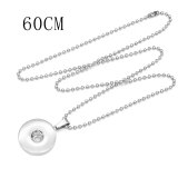 1 buttons snaps metal necklace with 60CM chain fit snaps chunks