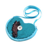 One-shoulder messenger bag DIY funny love-shaped sequin coin purse 20mm snap button jewelry