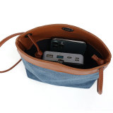 Denim stitching can be carried on one shoulder tote bag 18mm snap button jewelry