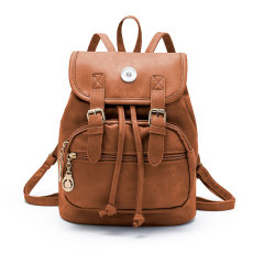 Soft Leather Versatile Casual Fitted Large Capacity Backpack 18mm snap button jewelry