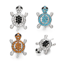 20MM sea turtle design Rhinestone  Metal snap buttons