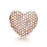 20MM love metal silver plated snap with rhinestone  charms snaps jewelry