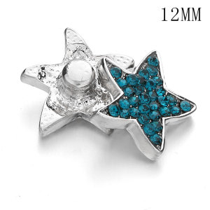 12MM Pentagram Design Metal Silver Plated Snap Jewelry
