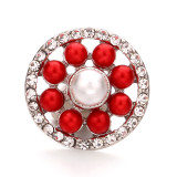 20MM colored pearls design Rhinestone  Metal snap buttons