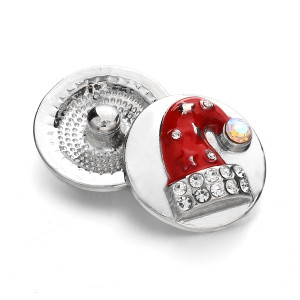 20MM Christmas Hat Round Interchangeable Snap Jewelry