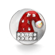 20MM Christmas Hat Round Interchangeable Snap Jewelry