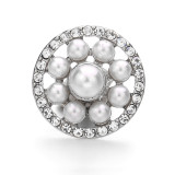 20MM colored pearls design Rhinestone  Metal snap buttons