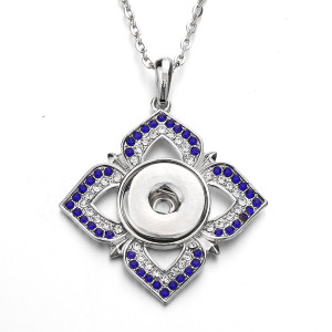 Metal Flower Pendant 60CM Necklace for 20mm Thick Snap Jewelry