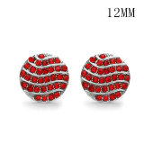 Flowers 12MM Rhinestone snap silver plated  interchangable snaps jewelry