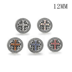 Flowers 12MM Rhinestone snap silver plated  interchangable snaps jewelry