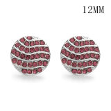 Flowers 12MM Rhinestone snap silver plated  interchangable snaps jewelry