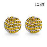 Flowers 12MM Rhinestone snap silver plated  interchangable snaps jewelry