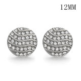 Flowers 12MM Rhinestone snap silver plated  interchangable snaps jewelry