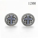Flowers 12MM Rhinestone snap silver plated  interchangable snaps jewelry