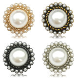 20MM High quality metal pearl rhinestones gold plated snap charms fit 20mm snap jewelry