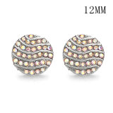 Flowers 12MM Rhinestone snap silver plated  interchangable snaps jewelry