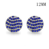 Flowers 12MM Rhinestone snap silver plated  interchangable snaps jewelry