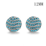 Flowers 12MM Rhinestone snap silver plated  interchangable snaps jewelry