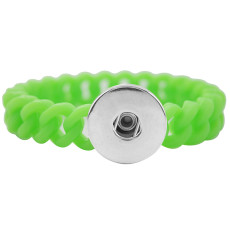 1 snap button bracelet with 12mm width silicone stretch fit 18-20mm snaps