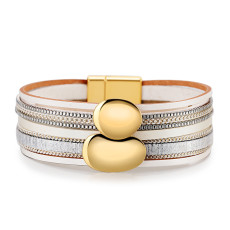 Irregular Disc Design Bracelet Leather Women's Character Bracelet