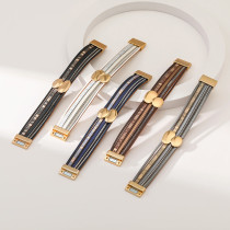 Irregular Disc Design Bracelet Leather Women's Character Bracelet