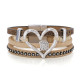 Openwork Heart Accessories Sweet Leather Bracelet Diamond Magnetic Buckle Vintage Bracelet