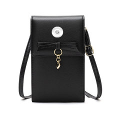 pu mobile phone bag shoulder messenger bag simple small square bag suitable for 18MM snap bag