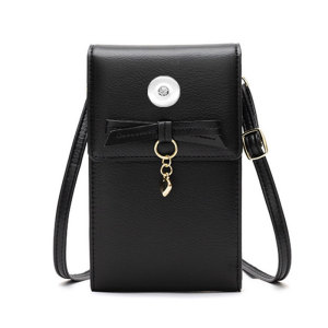pu mobile phone bag shoulder messenger bag simple small square bag suitable for 18MM snap bag