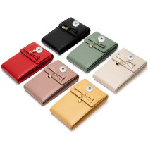 pu mobile phone bag shoulder messenger bag simple small square bag suitable for 18MM snap bag