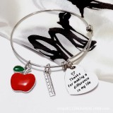 Stainless Steel Bracelet Teacher's Day Valentine's Day Lettering Teachrs Bracelet