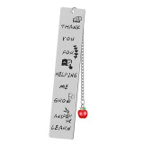 Stainless Steel Bookmark Gift Lettering Apple Pendant Student Commemorative Bookmark Thanksgiving Teacher's Day Gift