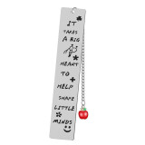 Stainless Steel Bookmark Gift Lettering Apple Pendant Student Commemorative Bookmark Thanksgiving Teacher's Day Gift