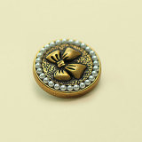 22MM Pearl Bow Bronze Metal Button Blazer Buttons Jewelry Snaps