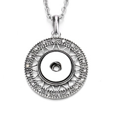 Metal Round Pendant 60cm Necklace for 20mm Jewelry Snaps