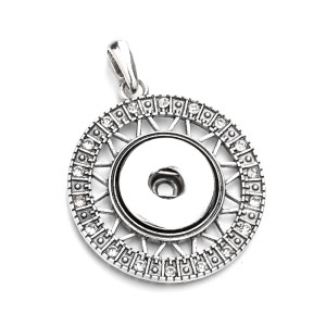 Metal Round Pendant 60cm Necklace for 20mm Jewelry Snaps