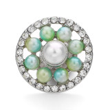 20mm colorful pearl round interchangeable snap fastener jewelry