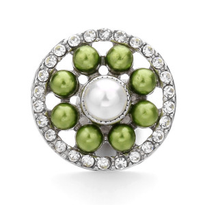 20mm colorful pearl round interchangeable snap fastener jewelry