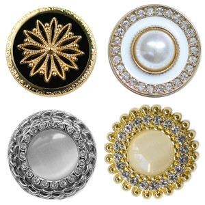 23MM  flower rhinestone  metal  snap button DIY Jewelry 2022