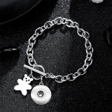 BEAR  Stainless Steel 20MM  Snap button Bracelet   DIY jewelry