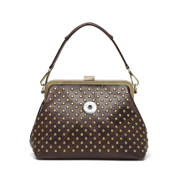 2022 new PU soft leather rivet bag crossbody woman18mm Snap Button Jewelry