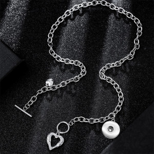 LOVE Stainless Steel 20MM  Snap button Necklace  DIY jewelry